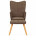 Relaxstoel met voetenbank stof bruin