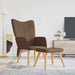 Relaxstoel met voetenbank stof bruin