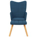 Relaxstoel met voetenbank stof blauw