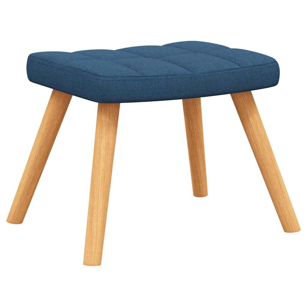 Relaxstoel met voetenbank stof blauw