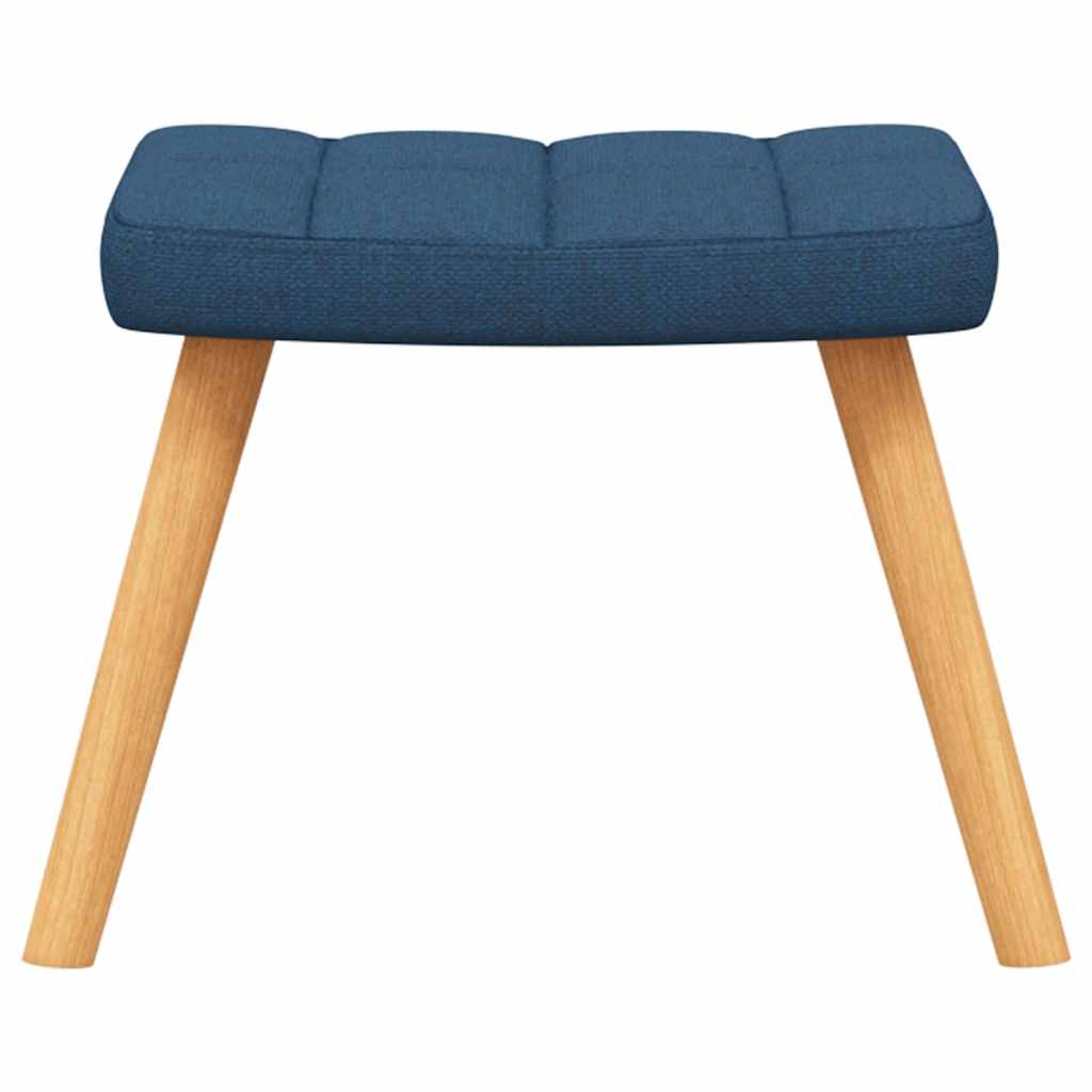 Relaxstoel met voetenbank stof blauw