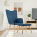 Relaxstoel met voetenbank stof blauw