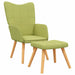 Relaxstoel met voetenbank stof groen