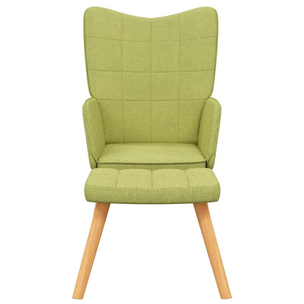 Relaxstoel met voetenbank stof groen