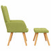 Relaxstoel met voetenbank stof groen