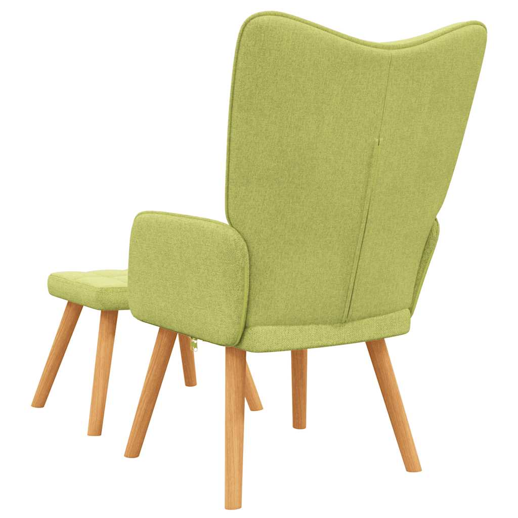 Relaxstoel met voetenbank stof groen