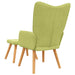 Relaxstoel met voetenbank stof groen