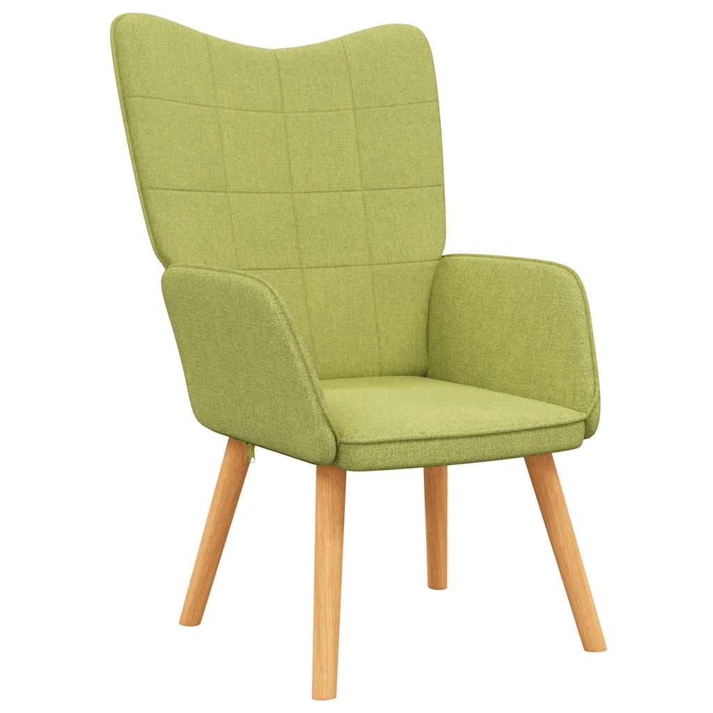 Relaxstoel met voetenbank stof groen