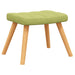 Relaxstoel met voetenbank stof groen