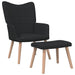 Relaxstoel met voetenbank stof zwart