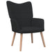 Relaxstoel met voetenbank stof zwart