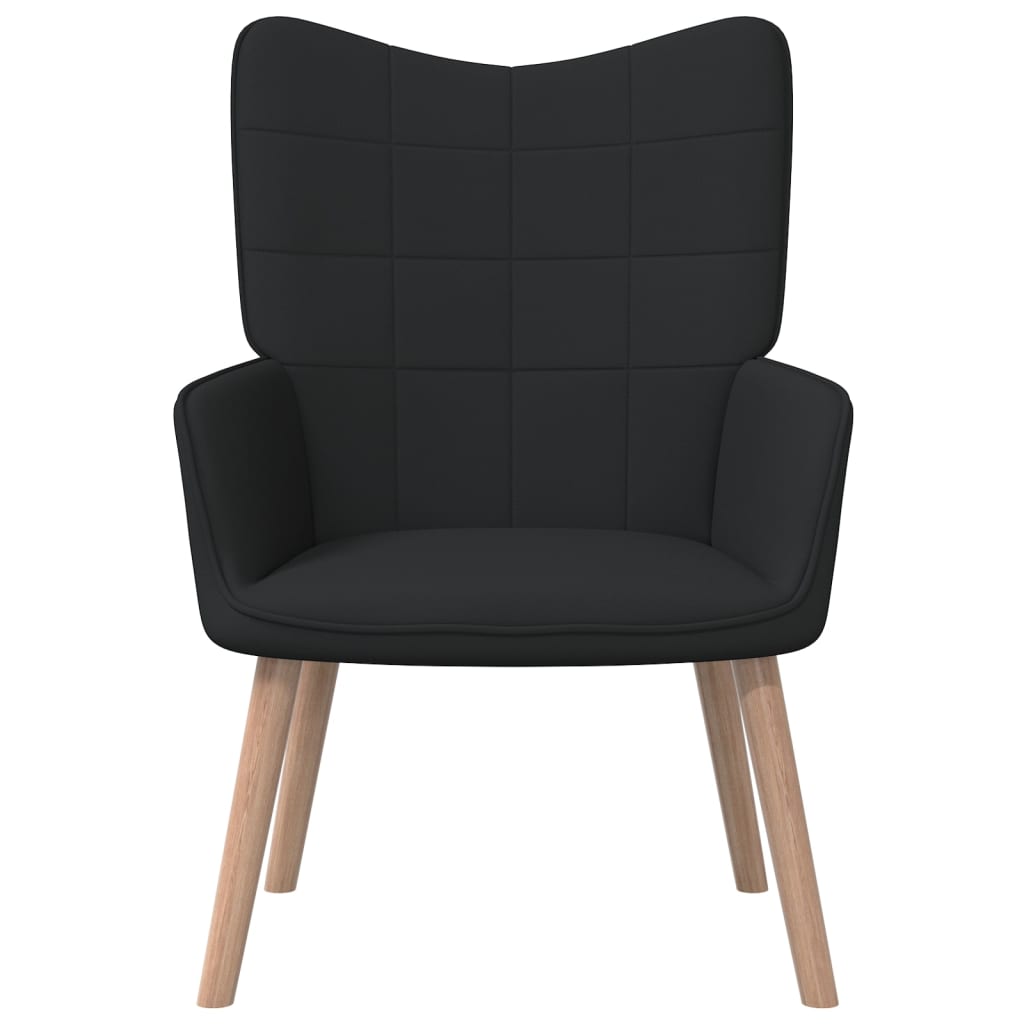 Relaxstoel met voetenbank stof zwart