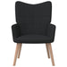 Relaxstoel met voetenbank stof zwart