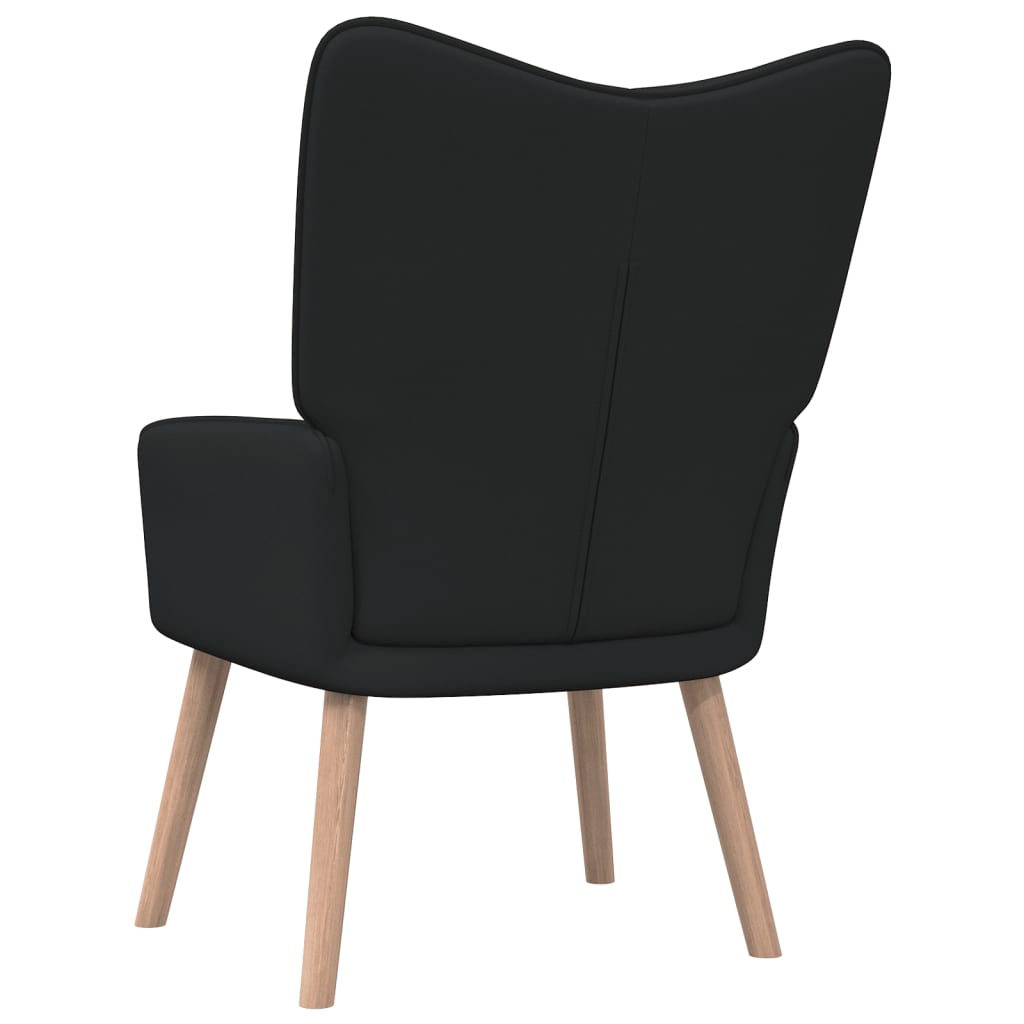 Relaxstoel met voetenbank stof zwart