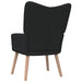 Relaxstoel met voetenbank stof zwart