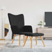 Relaxstoel met voetenbank stof zwart