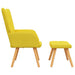 Relaxstoel met voetenbank stof mosterdgeel