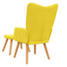 Relaxstoel met voetenbank stof mosterdgeel