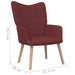 Relaxstoel met voetenbank stof wijnrood