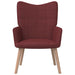 Relaxstoel met voetenbank stof wijnrood