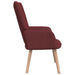 Relaxstoel met voetenbank stof wijnrood