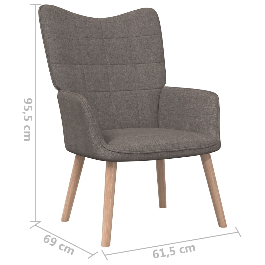 Relaxstoel met voetenbank stof taupe