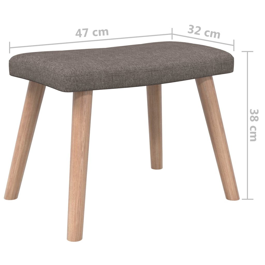Relaxstoel met voetenbank stof taupe