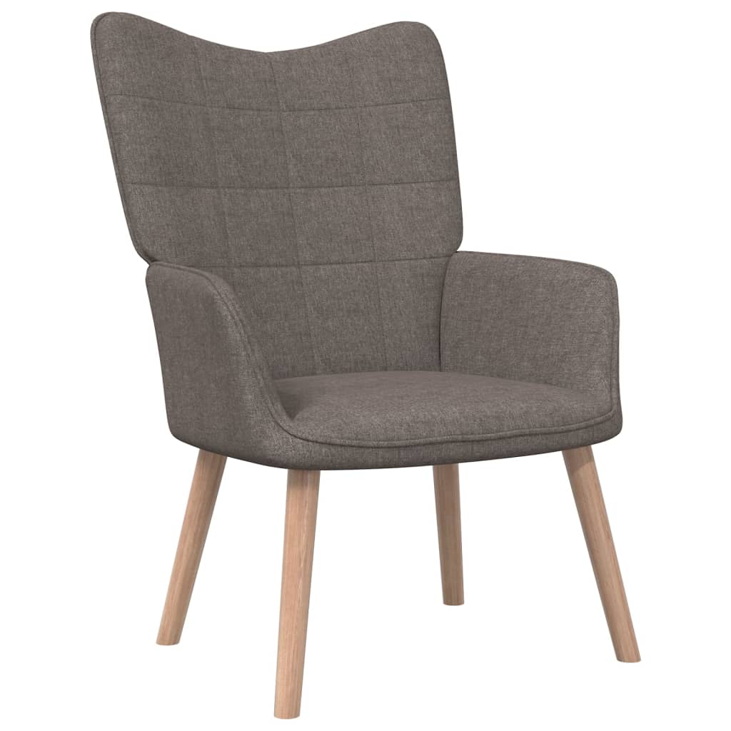 Relaxstoel met voetenbank stof taupe