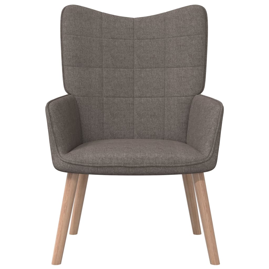 Relaxstoel met voetenbank stof taupe
