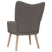 Relaxstoel met voetenbank stof taupe