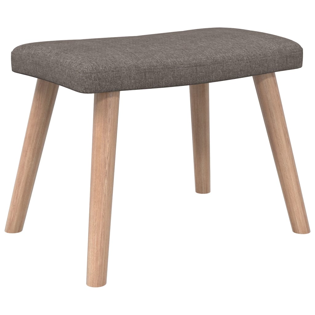 Relaxstoel met voetenbank stof taupe