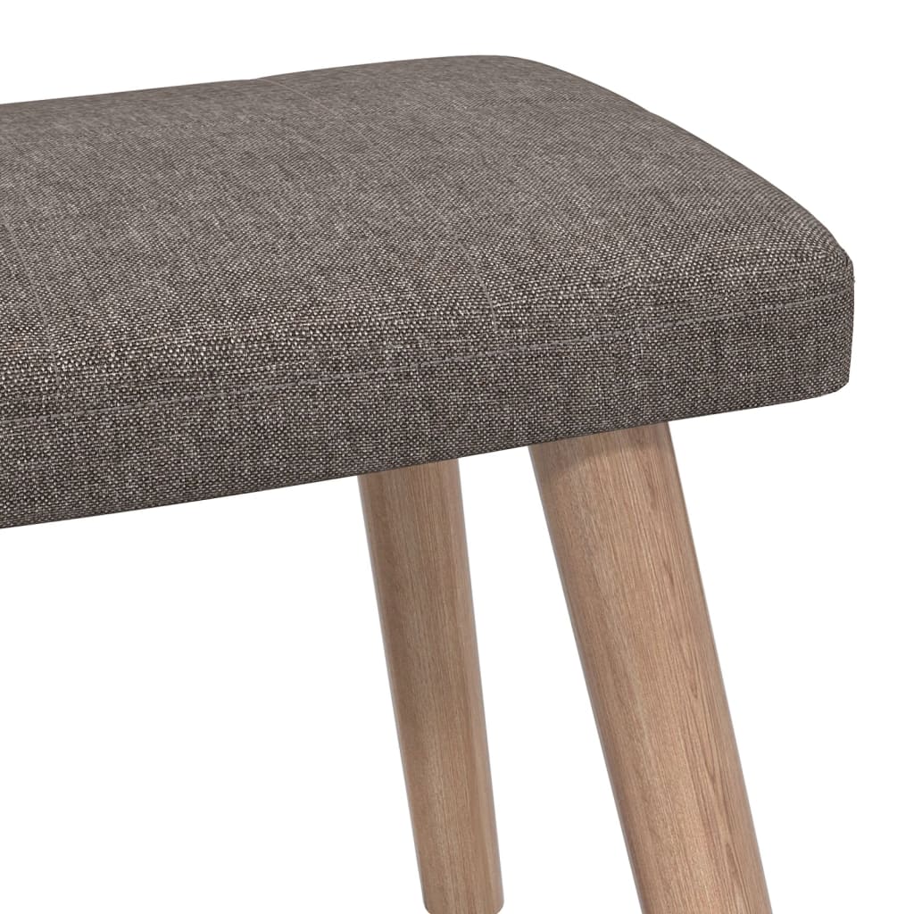 Relaxstoel met voetenbank stof taupe