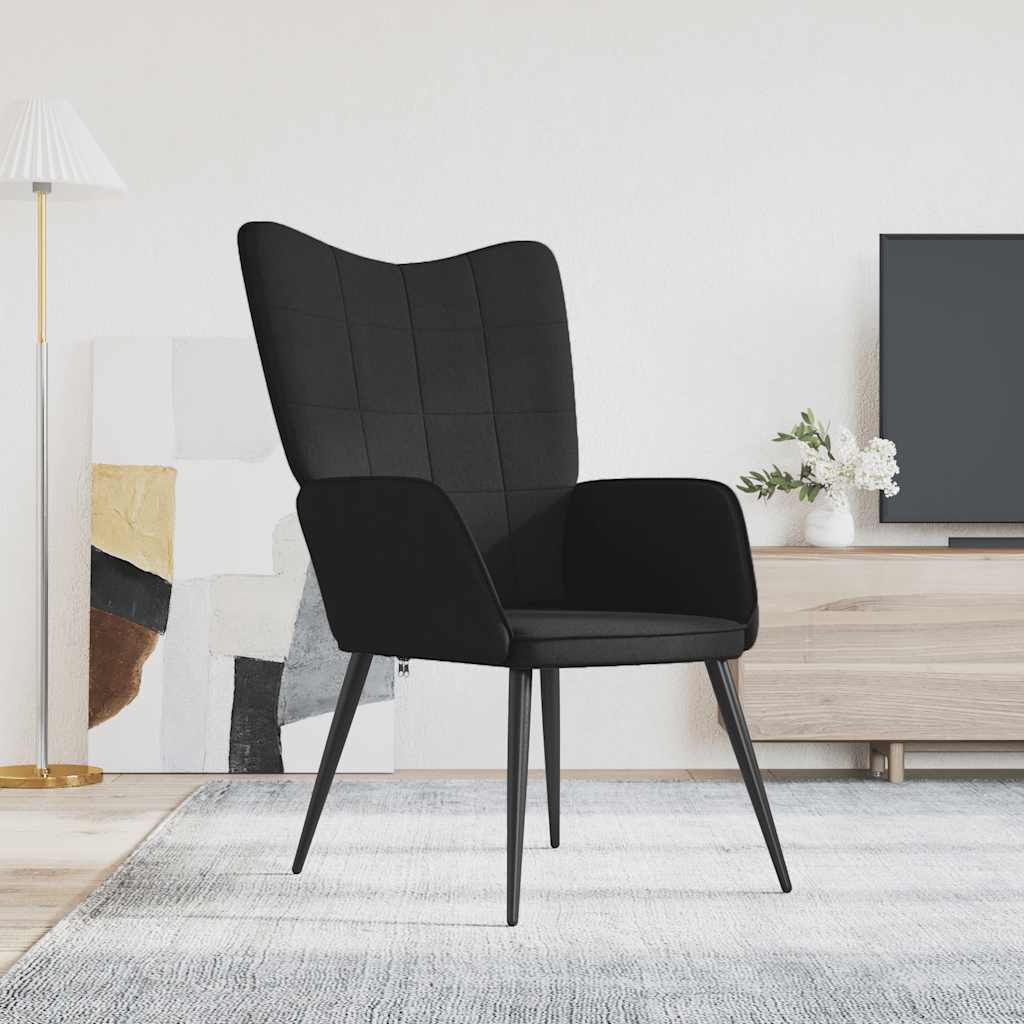Relaxstoel stof zwart