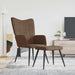 Relaxstoel met voetenbank stof bruin