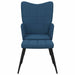 Relaxstoel met voetenbank stof blauw