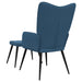 Relaxstoel met voetenbank stof blauw