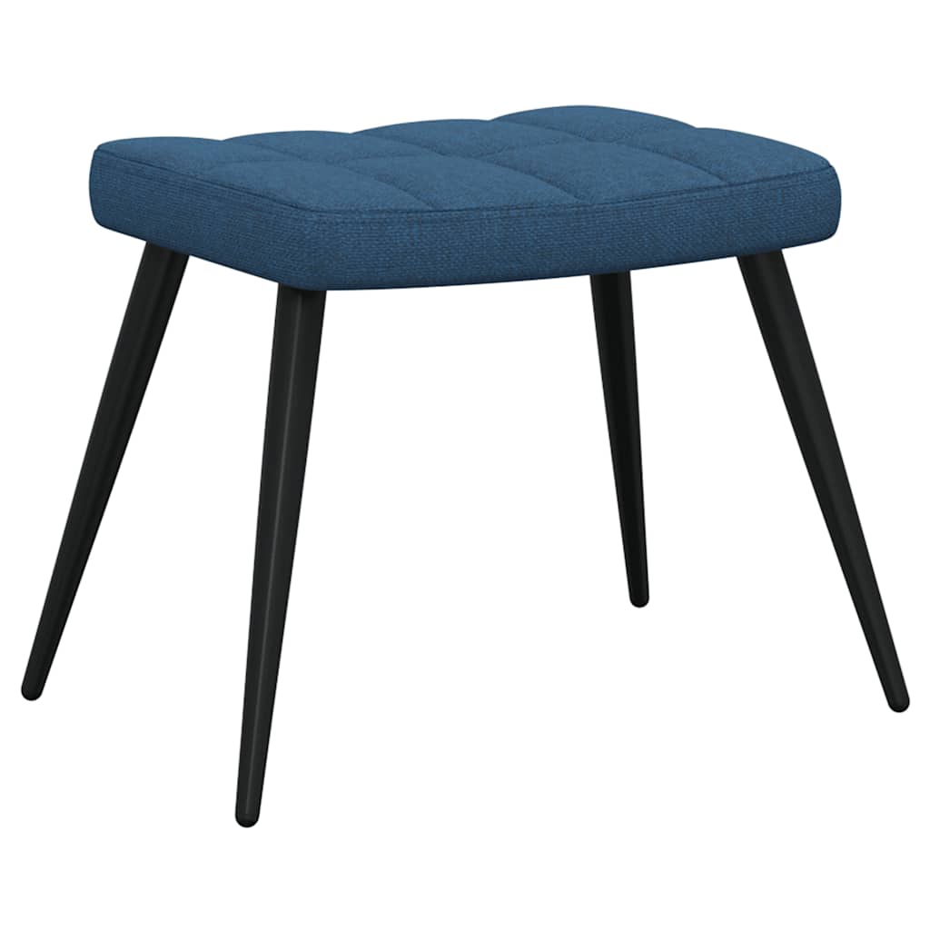 Relaxstoel met voetenbank stof blauw