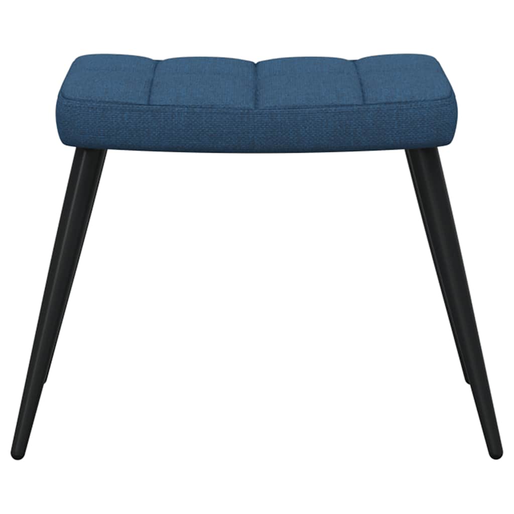 Relaxstoel met voetenbank stof blauw