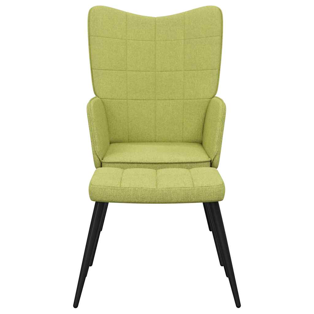 Relaxstoel met voetenbank stof groen