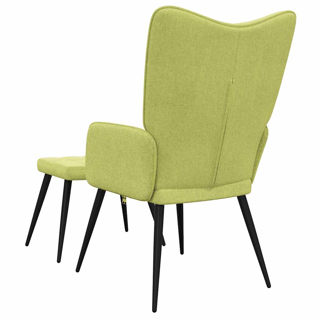 Relaxstoel met voetenbank stof groen