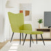 Relaxstoel met voetenbank stof groen