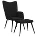 Relaxstoel met voetenbank stof zwart