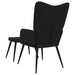 Relaxstoel met voetenbank stof zwart