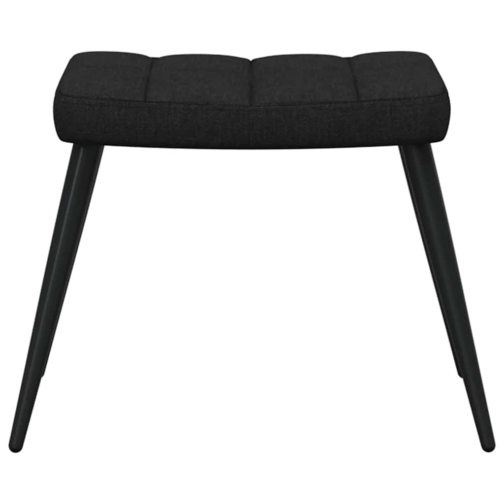 Relaxstoel met voetenbank stof zwart