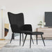 Relaxstoel met voetenbank stof zwart