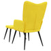 Relaxstoel met voetenbank stof mosterdgeel