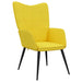 Relaxstoel met voetenbank stof mosterdgeel