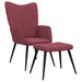 Relaxstoel met voetenbank stof wijnrood