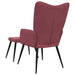 Relaxstoel met voetenbank stof wijnrood