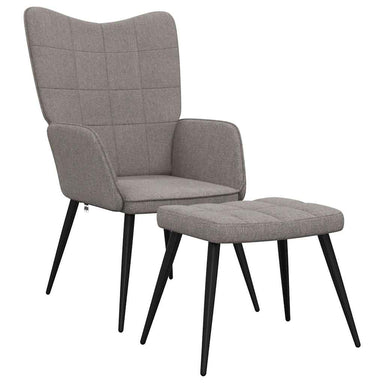 Relaxstoel met voetenbank stof taupe
